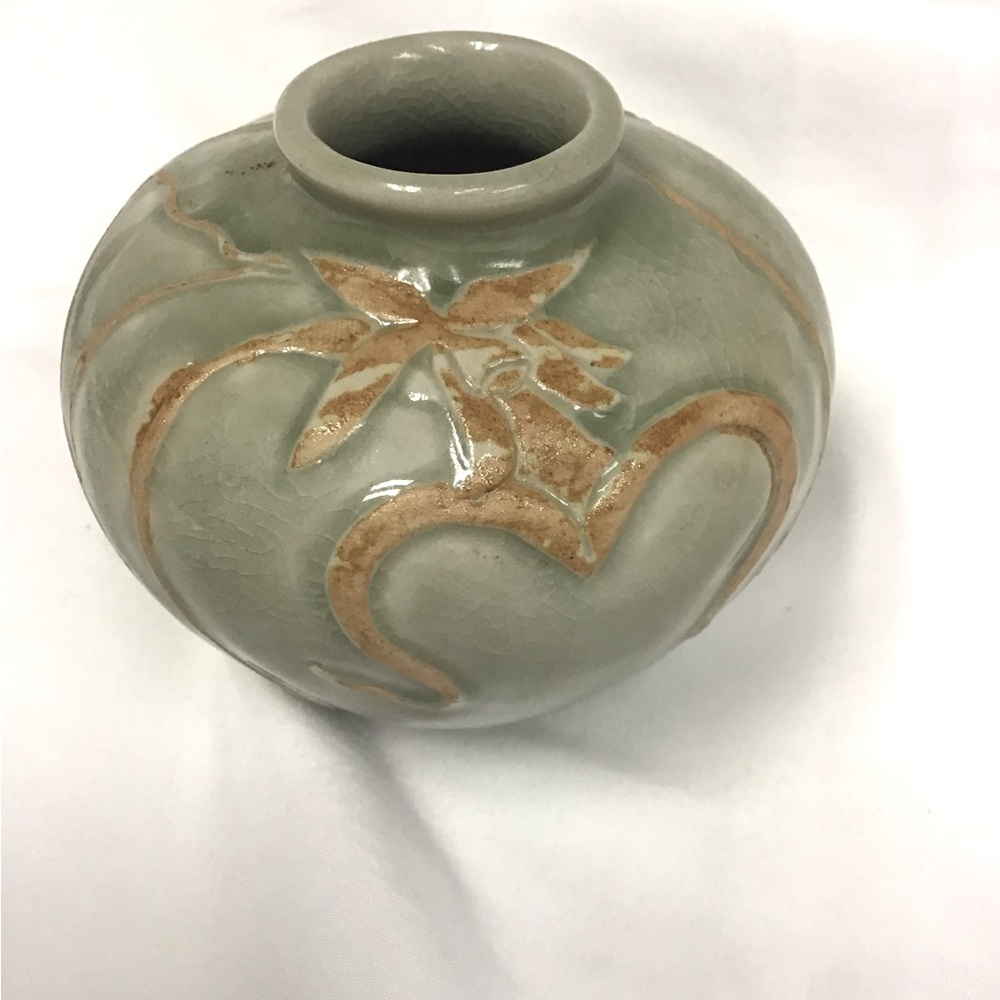 Art Nouveau style ceramic petite vase